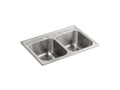 KOHLER K-3847-4-NA Toccata 33" x 22" x 9-1/4" top-mount double-equal kitchen sink