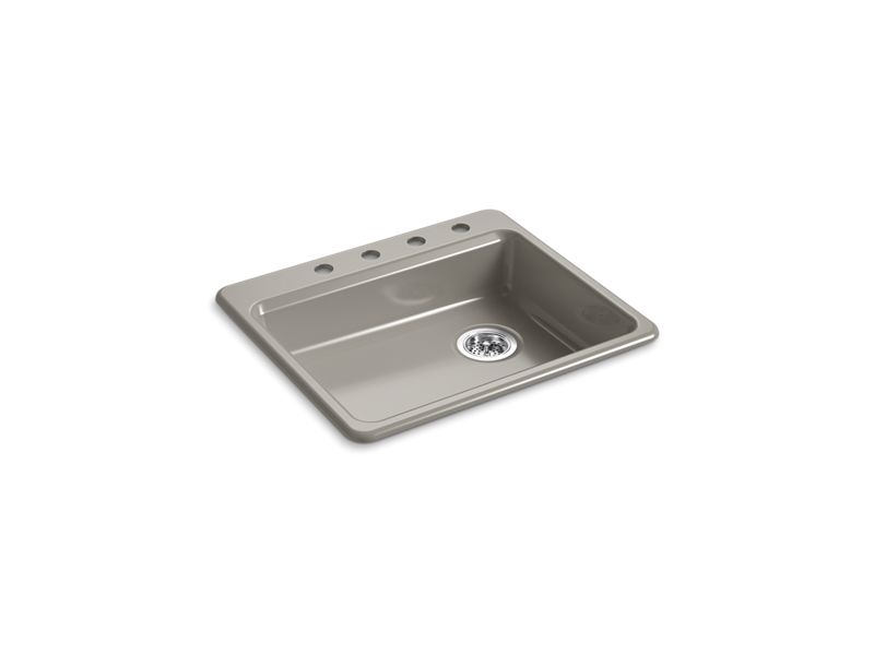 KOHLER K-5479-4-K4 Riverby 25" x 22" x 5-7/8" top-mount single-bowl kitchen sink