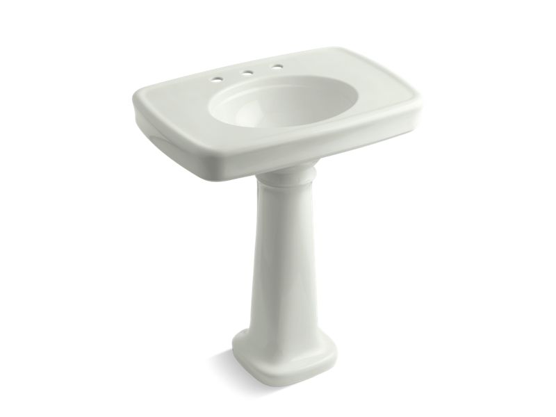 KOHLER K-2347-8-NY Bancroft 30" pedestal bathroom sink with 8" widespread faucet holes