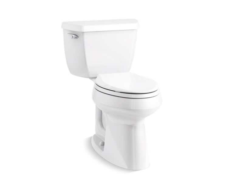 KOHLER K-76412-0 Highline Classic Comfort Height The Complete Solution two-piece elongated 1.0 gpf chair height toilet with seat