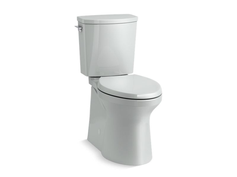 KOHLER K-90097-95 Irvine Comfort Height Two-piece elongated Comfort Height with ContinuousClean, skirted trapway, left-hand trip lever and Revolution 360 swirl flushing technology, seat not included