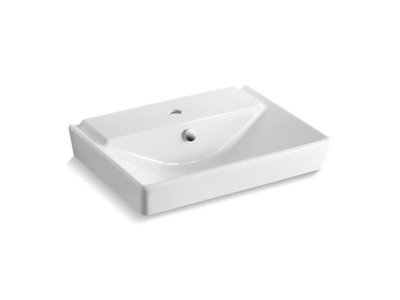 KOHLER K-5027-1-0 Reve 23" pedestal bathroom sink basin with single faucet hole