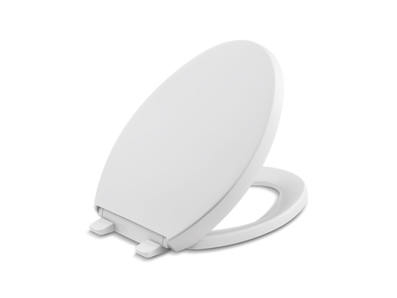 KOHLER K-4008-0 White Reveal Quiet-Close elongated toilet seat