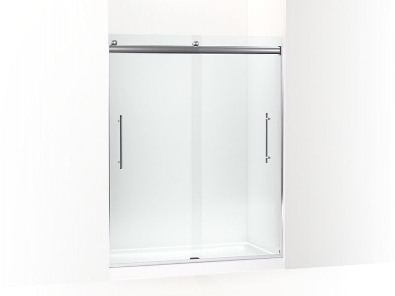 KOHLER K-706851-8L-ABZ Elmbrook Frameless sliding shower door, 73-9/16" H x 54-5/8 - 59-5/8" W, with 5/16" thick Crystal Clear glass