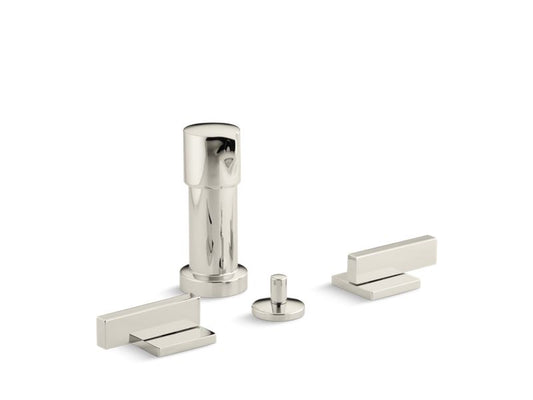 KOHLER K-14663-4-SN Vibrant Polished Nickel Loure Vertical bidet faucet with lever handles