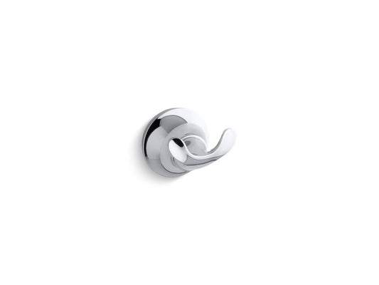 KOHLER K-11375-CP Polished Chrome Forte Double robe hook