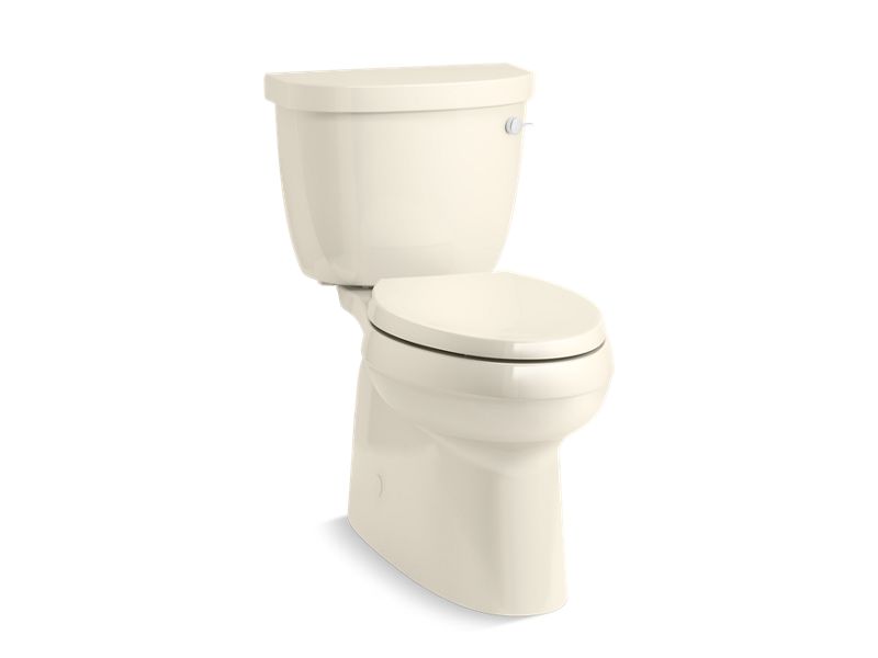 KOHLER K-5310-RA-47 Almond Cimarron Two-piece elongated 1.28 gpf chair height toilet with right-hand trip lever