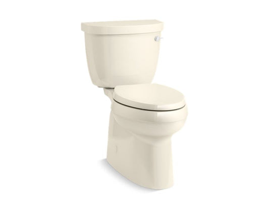 KOHLER K-5310-RA-47 Almond Cimarron Two-piece elongated 1.28 gpf chair height toilet with right-hand trip lever