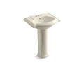 KOHLER Devonshire K-2286-4-47 Almond 24-1/4" rectangular pedestal bathroom sink