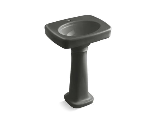 KOHLER K-2338-1-58 Bancroft 24" pedestal bathroom sink with single faucet hole
