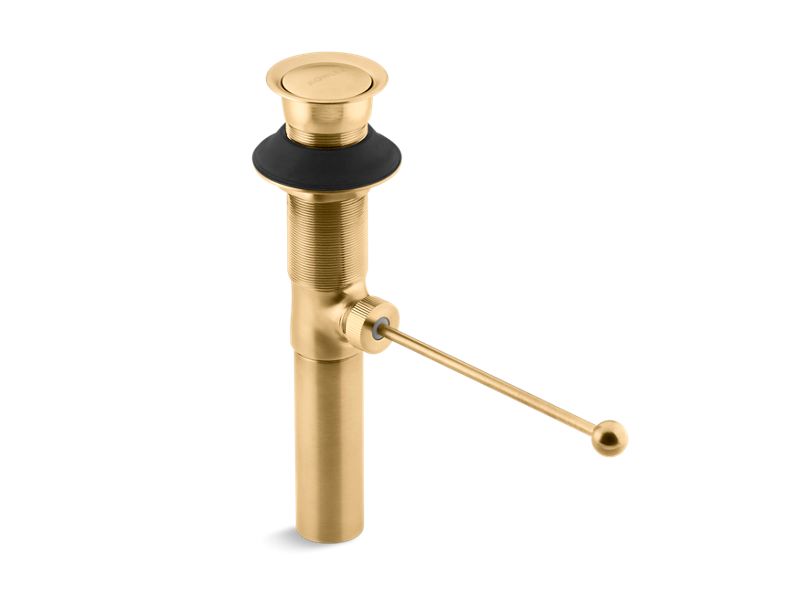 KOHLER K-7114-2MB Vibrant Brushed Moderne Brass Premier pop-up drain, exposed, without overflow