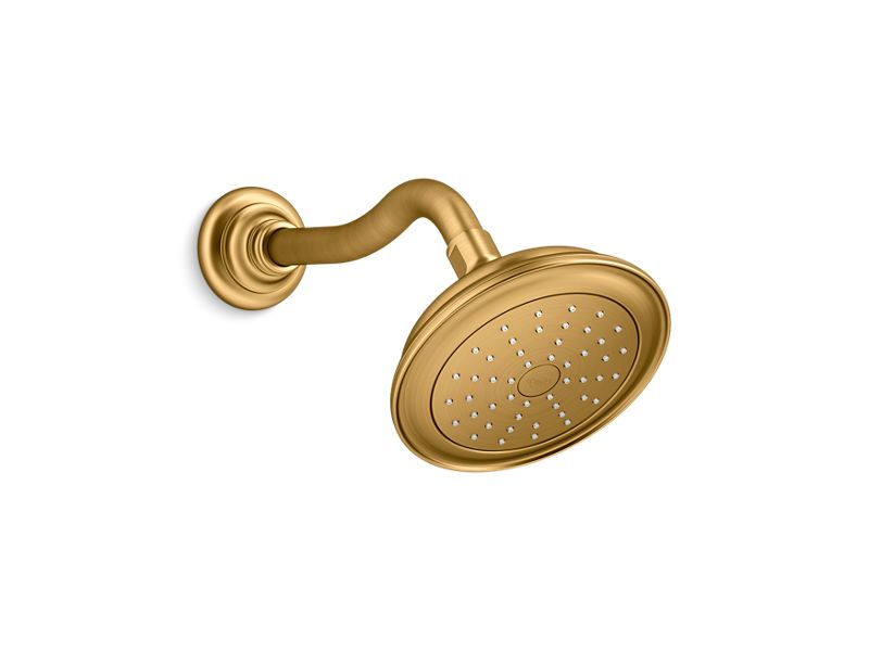KOHLER K-72774-G-2MB Vibrant Brushed Moderne Brass Artifacts 1.75 gpm single-function showerhead with Katalyst air-induction technology