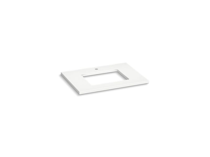 KOHLER K-28248-MMW Miami White Silestone 31" quartz vanity top with rectangular cutout