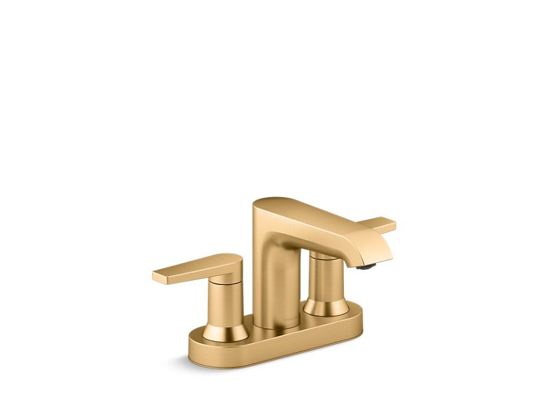 KOHLER K-97094-4-2MB Vibrant Brushed Moderne Brass Hint Centerset bathroom sink faucet, 1.2 gpm