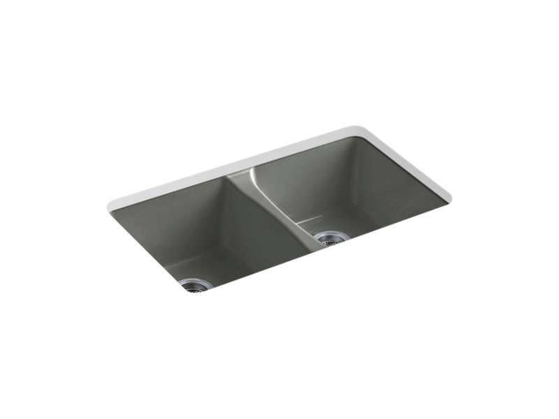 KOHLER K-5873-5U-58 Deerfield 33" x 22" x 9-5/8" Undermount double-equal kitchen sink