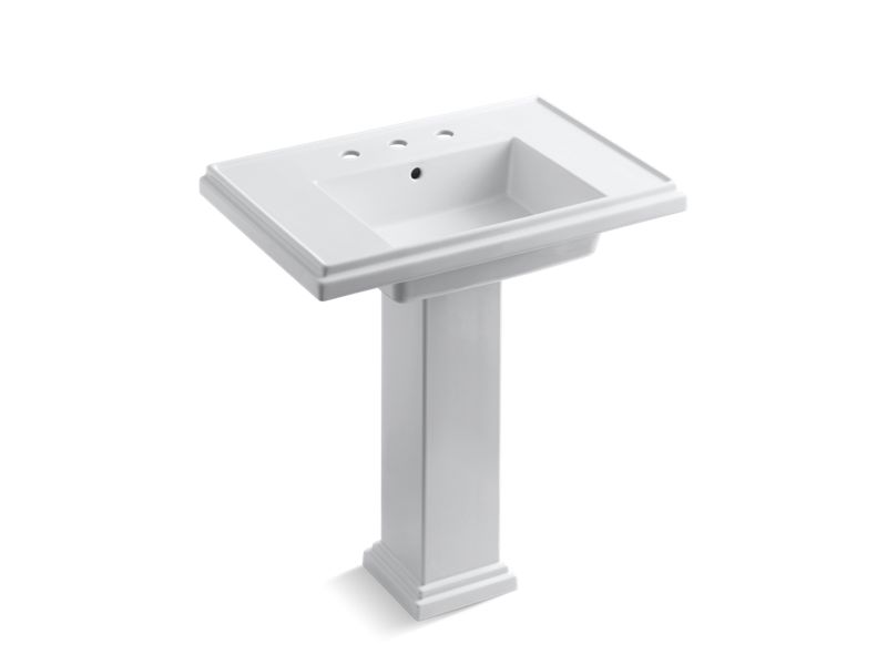 KOHLER K-2845-8-0 Tresham 30" pedestal bathroom sink with 8" widespread faucet holes