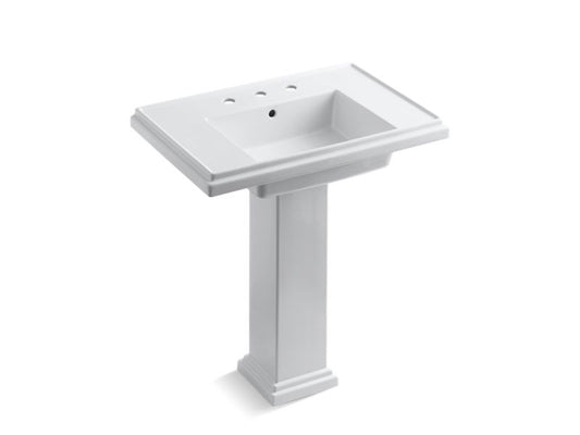 KOHLER K-2845-8-0 Tresham 30" pedestal bathroom sink with 8" widespread faucet holes