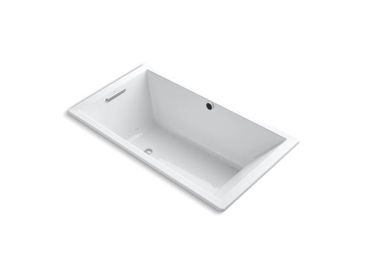 KOHLER K-1173-GHW-0 White Underscore 66" x 36" Heated BubbleMassage air bath with Bask, end drain