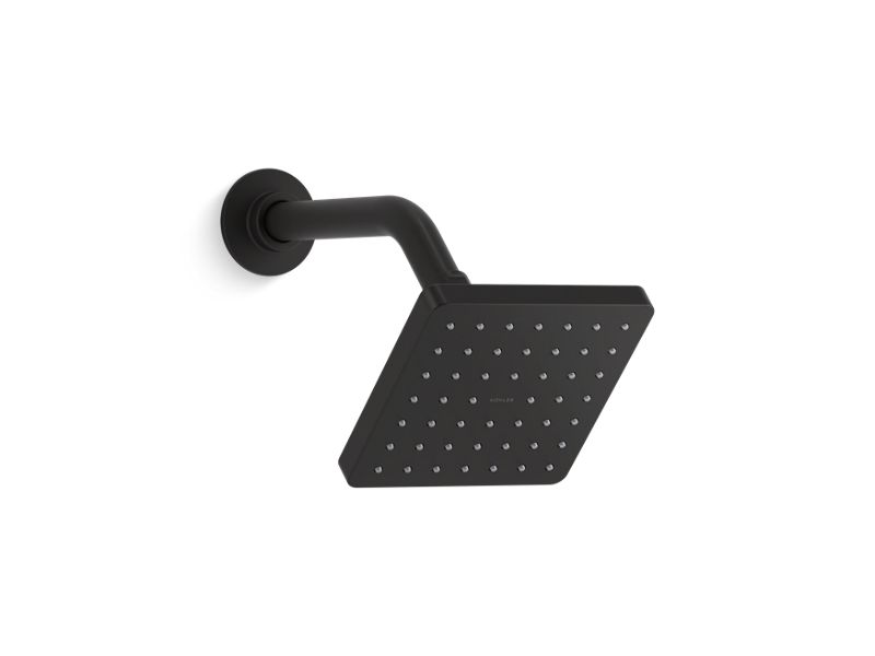 KOHLER K-24805-BL Matte Black Parallel Single-function showerhead, 2.5 gpm