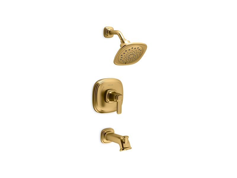 KOHLER K-R26586-4G-2MB Numista Rite-Temp Pressure-balancing bath and shower faucet set In Vibrant Brushed Moderne Brass