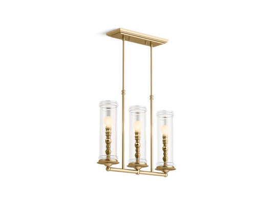 KOHLER K-23344-CH03-BGL Damask Three-light linear chandelier