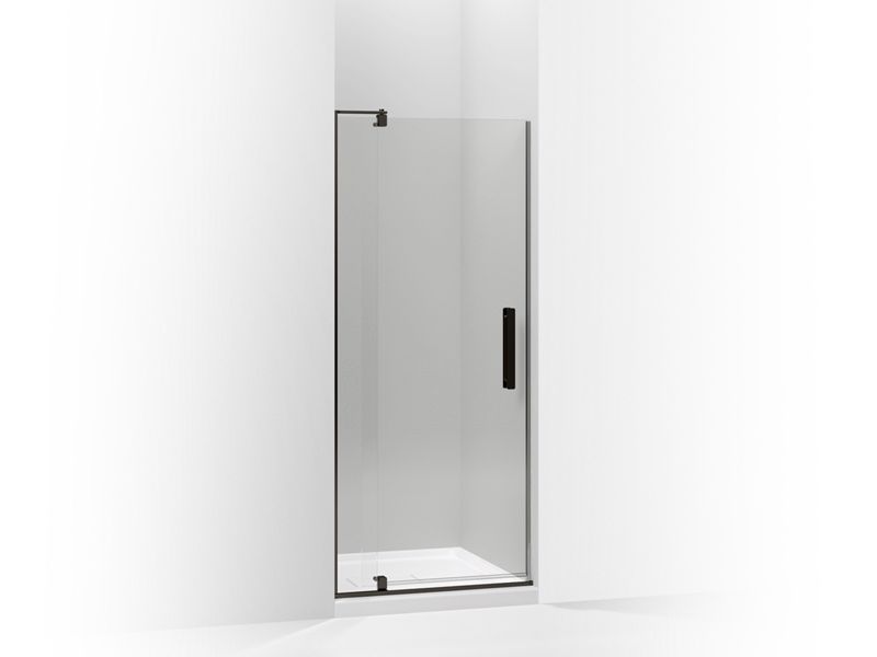 KOHLER K-707500-L-ABZ Anodized Dark Bronze Revel Pivot shower door, 70" H x 27-5/16 - 31-1/8" W, with 1/4" thick Crystal Clear glass