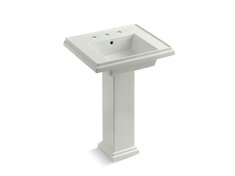 KOHLER K-2844-8-NY Tresham 24" pedestal bathroom sink with 8" widespread faucet holes