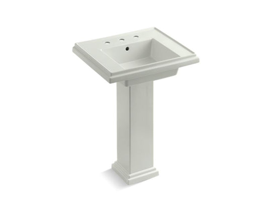 KOHLER K-2844-8-NY Tresham 24" pedestal bathroom sink with 8" widespread faucet holes