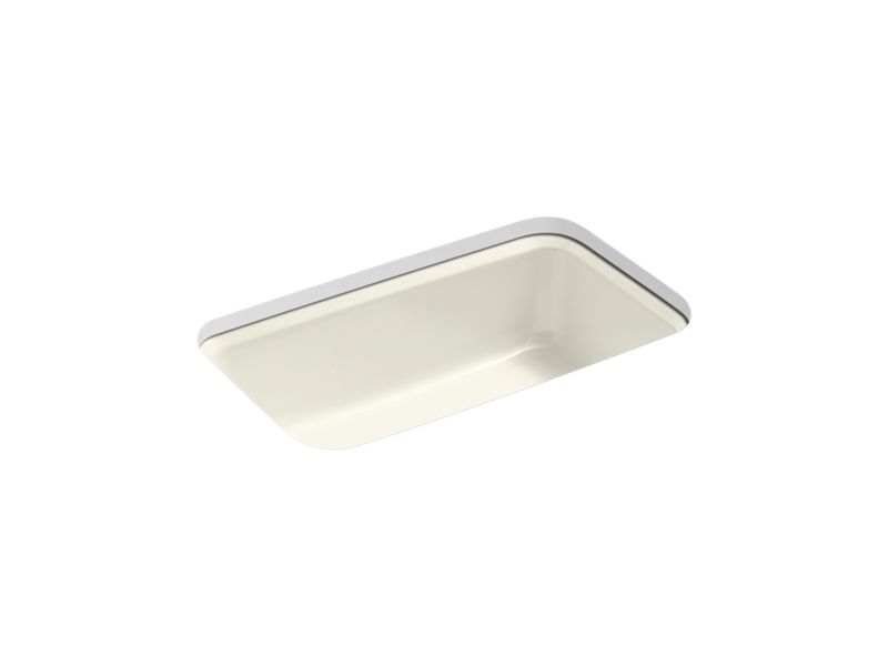 KOHLER K-5832-5U-96 Biscuit Bakersfield 31" x 22" x 8-5/8" undermount single-bowl kitchen sink with 5 faucet holes