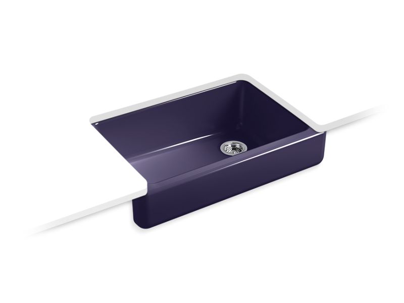 KOHLER K-5826-DGB Whitehaven 32-1/2" Undermount Single-Bowl Farmhouse Kitchen Sink In Indigo Blue