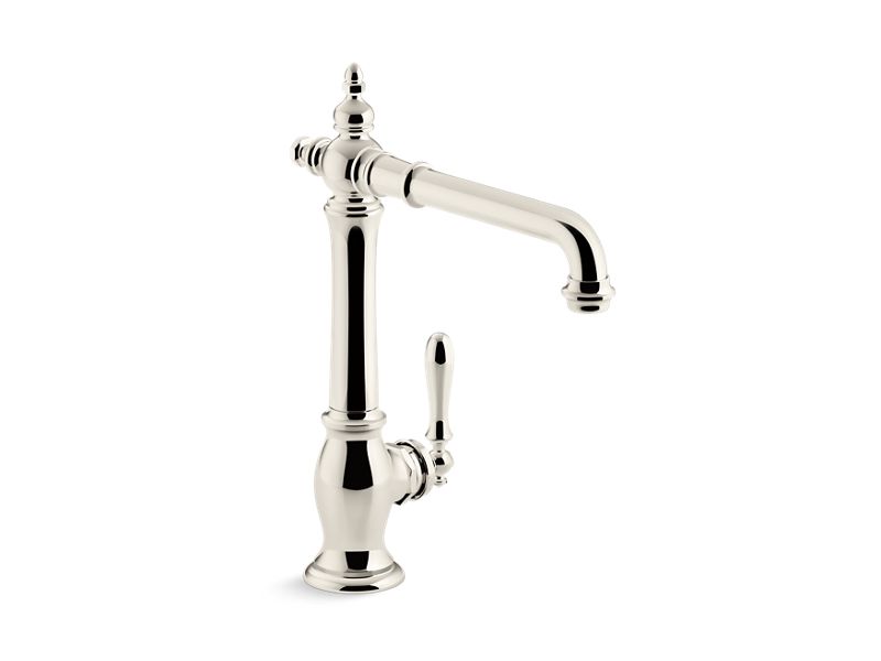 KOHLER K-99266-SN Vibrant Polished Nickel Artifacts Single-handle kitchen sink faucet