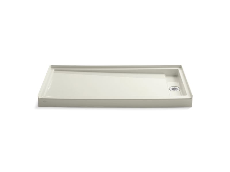 KOHLER K-9948-96 Biscuit Groove 60" x 32" single threshold right-hand drain shower base