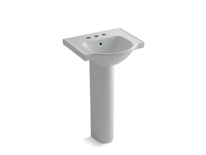 KOHLER Veer K-5265-4-95 Ice Grey 21" rectangular pedestal bathroom sink