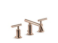 KOHLER K-14410-4-RGD Purist Widespread Bathroom Sink Faucet With Lever Handles, 1.2 Gpm In Vibrant Rose Gold