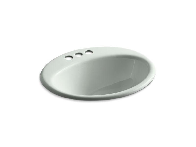 KOHLER K-2905-4-FF Farmington Drop-in bathroom sink with 4" centerset faucet holes