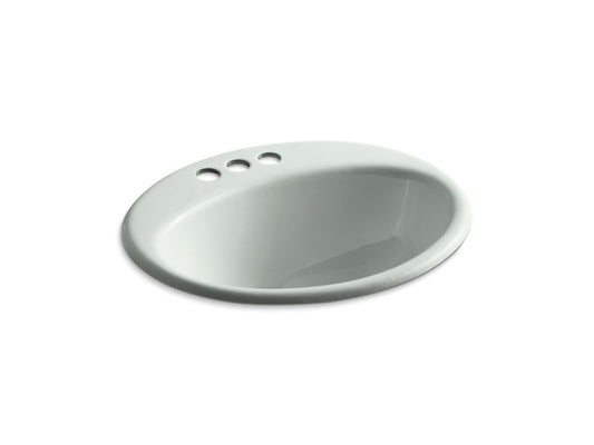 KOHLER K-2905-4-FF Farmington Drop-in bathroom sink with 4" centerset faucet holes