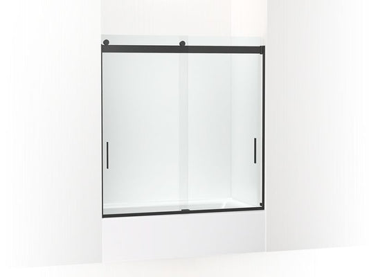 KOHLER K-706000-L-BL Matte Black Levity 62" H sliding bath door with 1/4" - thick glass
