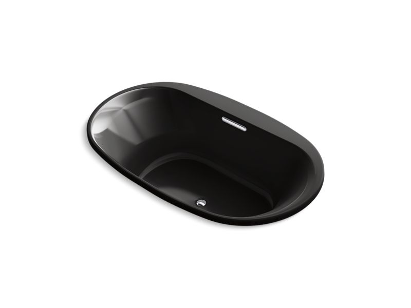 KOHLER K-5716-VBW-7 Underscore 65-1/2" X 35-3/4" Drop-In Vibracoustic Bath With Bask Heated Surface In Black Black