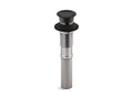 KOHLER K-7124-BL Matte Black Pop-up clicker drain without overflow