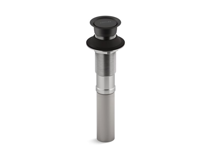 KOHLER K-7124-BL Matte Black Pop-up clicker drain without overflow