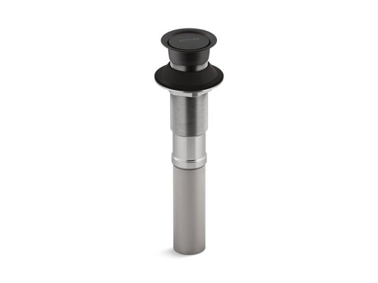 KOHLER K-7124-BL Matte Black Pop-up clicker drain without overflow