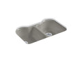 KOHLER K-5818-5U-K4 Hartland 33" x 22" x 9-5/8" Undermount double-equal kitchen sink with 5 faucet holes