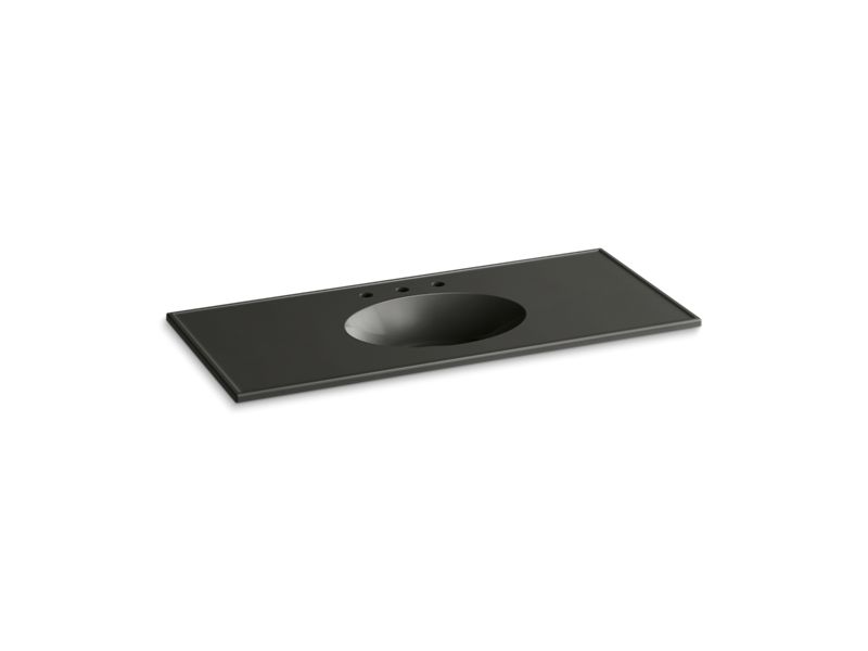 KOHLER Ceramic/Impressions K-2891-8-G88 Thunder Grey Impressions 49" Vitreous china vanity top with integrated oval sink
