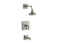 KOHLER K-T13133-4B-BN Pinstripe Rite-Temp(R) pressure-balancing bath and shower faucet trim with lever handle, valve not included
