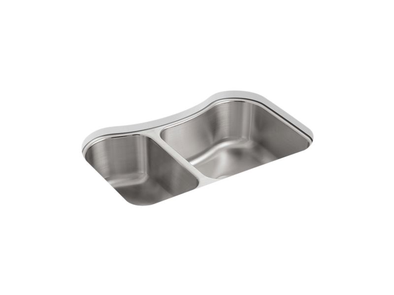 KOHLER K-3891-NA Staccato 31-5/8" x 19-9/16" x 8-3/8" Undermount double-bowl extra-large/medium kitchen sink