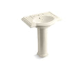 KOHLER K-2294-8-47 Devonshire 27" pedestal bathroom sink with 8" widespread faucet holes