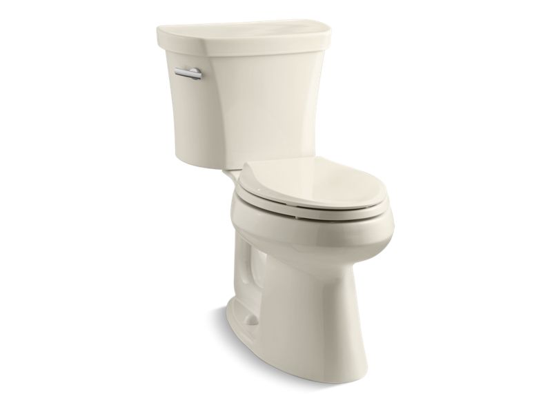 KOHLER K-3949-UT-47 Highline Comfort Height Two-piece elongated 1.28 gpf chair height toilet with tank cover locks, insulated tank and 14" rough-in