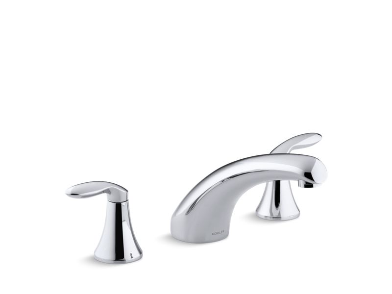 KOHLER K-P15290-4-CP Polished Chrome Coralais Deck-mount high-flow bath faucet trim with lever handles