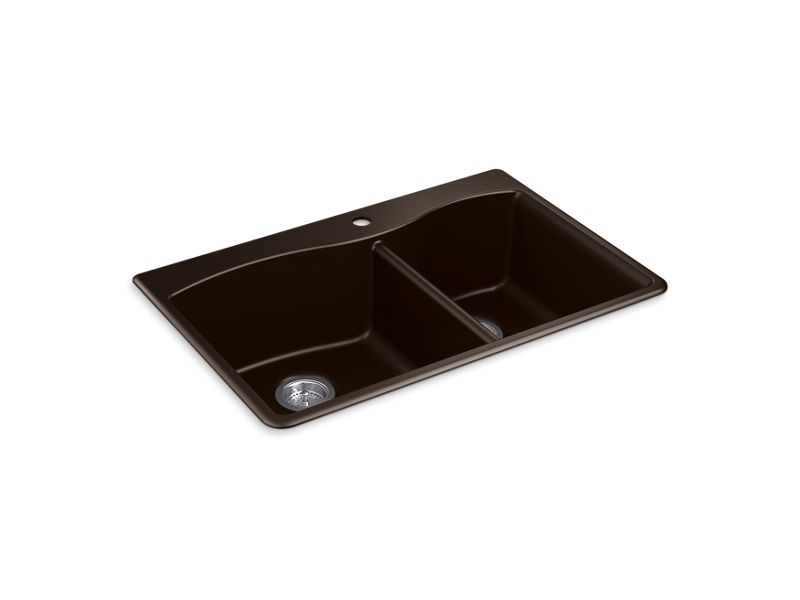 KOHLER K-28002-1-CM2 Kennon 33" x 22" x 9-5/8" Neoroc top-mount/undermount large/medium kitchen sink