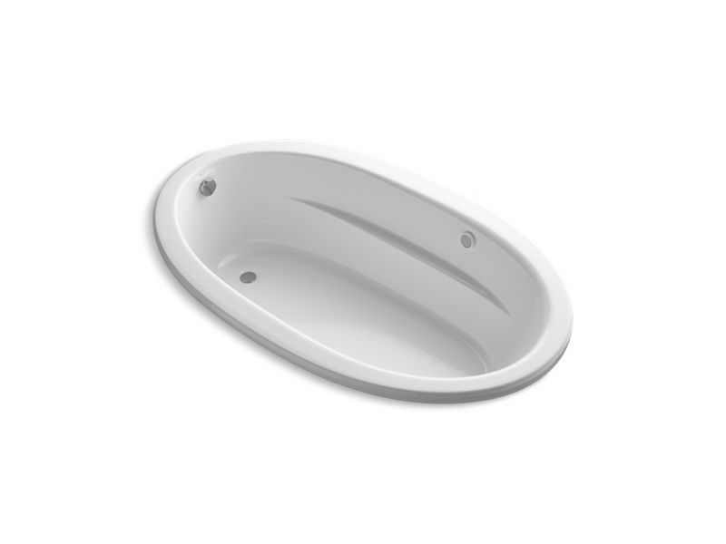 KOHLER K-1164-S1GW-0 White Sunward 72" x 42" drop-in BubbleMassage air bath with Bask heated surface